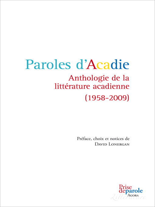 Title details for Paroles d'Acadie by David Lonergan - Available